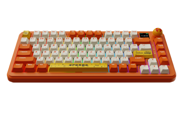 Бездротова механічна клавіатура Ajazz  AK820 MAX  Avocado Switch Orange-White Theme-RGB--With Screen