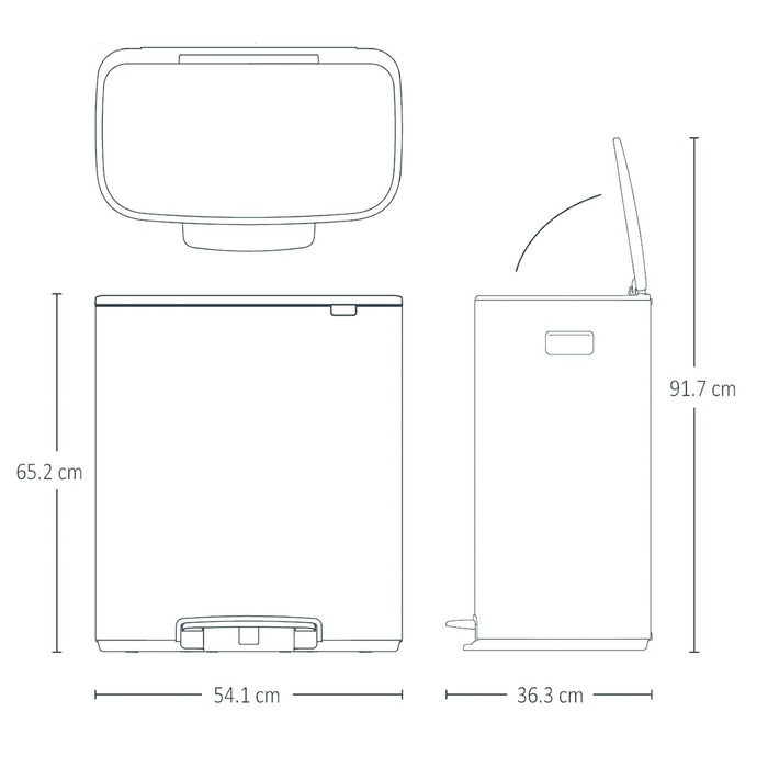 Бак для сміття Brabantia Bo Pedal Bin 60 л (211324)