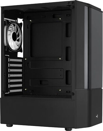 Комп'ютерний корпус ATX AeroCool Quantum v2 RGB із скляними панелями, чорний