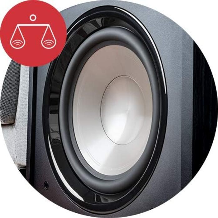 Активний сабвуфер Polk Audio HTS 12, баси 12 дюймів, 400 Вт, домашній кінотеатр і музика, чорний