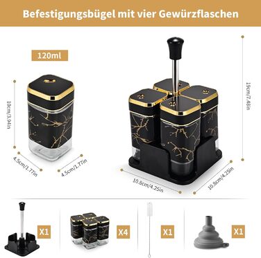 Набір скляних контейнерів для спецій Miorkly з нержавіючої сталі (8 шт.)