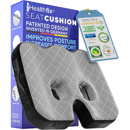 Ортопедична подушка для сидіння: офіс, авто та ін. З Memory Foam, для полегшення навантаження на куприк та сідничні кістки (Soft, 45-70 кг)