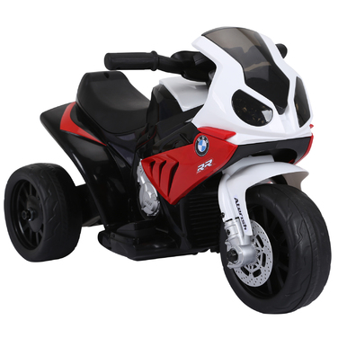 HOMCOM BMW S1000RR ліцензійний електричний триколісний дитячий мотоцикл з акумулятором, дитячий транспорт, сталевий, червоний, 66x37x44 см