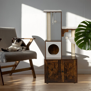 Relaxdays Cat Tree з тумбою для туалету 128 см