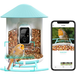 Годівниця для птахів NETVUE, камера для шпаківні, годівниці для диких птахів, годівниця для птахів з камерою для автоматичного запису відео, камера для шпаківні зі штучним інтелектом для виявлення видів птахів (тільки для птахів)