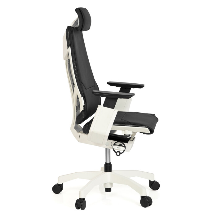 Офісне крісло / поворотне крісло GENIDIA PRO WHITE Шкіра Чорний HJH OFFICE