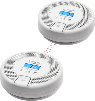 Датчик виявлення CO X-Sense з цифровим дисплеєм (2 шт.), 10 років служби, EN 50291, CO03D