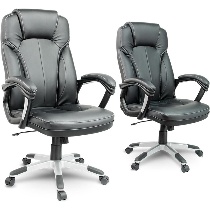 Офісне крісло Sofotel: регульована висота, Tilt механізм, підлокітники, підголовник, чорний колір, штучна шкіра