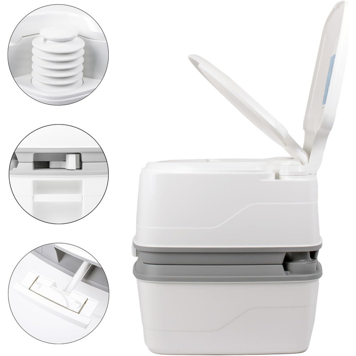 Туалетний портативний Thetford Porta Potti Qube 165 з баком 21 л та природною висотою сидіння