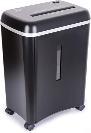 Шредер WOLVERINE P5 для безпечного знищення документів, 8 листів, мікроріз, для паперу та кредитних карт, тихий, знімний контейнер 17л (Чорний)