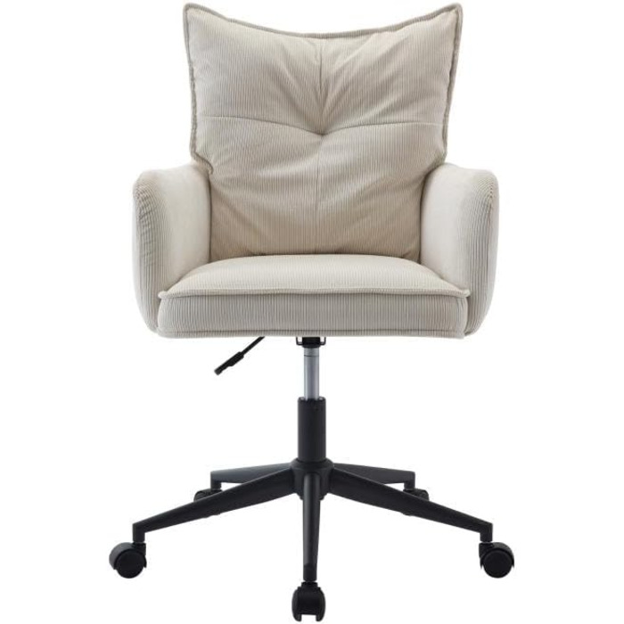 Офісний стіл Pascal Morabito BATARU - крісло з велюру, кремово-чорне, регульована висота