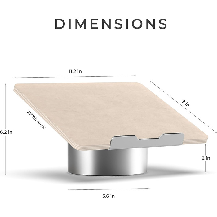 Підставка для ноутбука на стіл HumanCentric: алюміній, сірий, дерев'яний (чорний горіх, аhorn), ергономічна, для MacBook