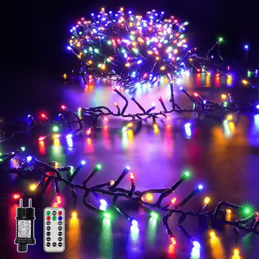 Гірлянда Ollny 6м 400 LED, вулична, IP44, 8 режимів, таймер, кольорова, для ялинки, весілля, вечірки
