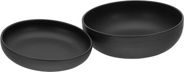 Набір посуду серії Uno 16шт, комбінований набір керамограніту (чорний, салатний набір із 2 предметів), 22978