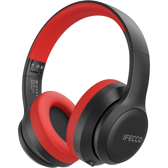 Накладні навушники IFECCO Bluetooth - бездротові, мікрофонні, складні, HiFi стерео, чорні