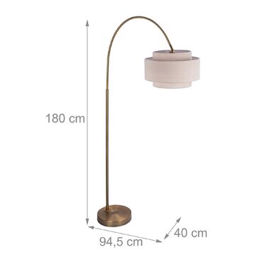 Relaxdays: Арка-настільна лампа з металу та тканини