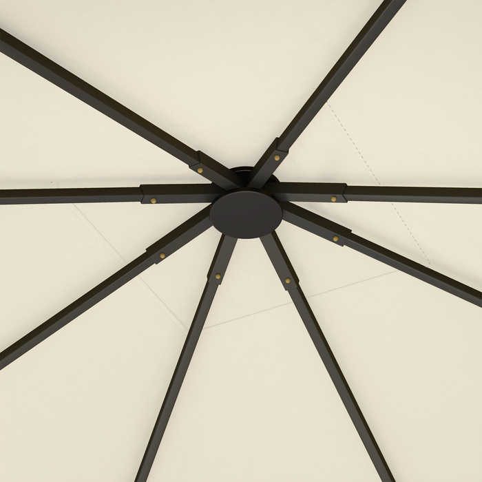 Намет-газону 3x3 м з 8 дренажними отворами, виготовлений з тканини Оксфорд 600D, кремово-білий