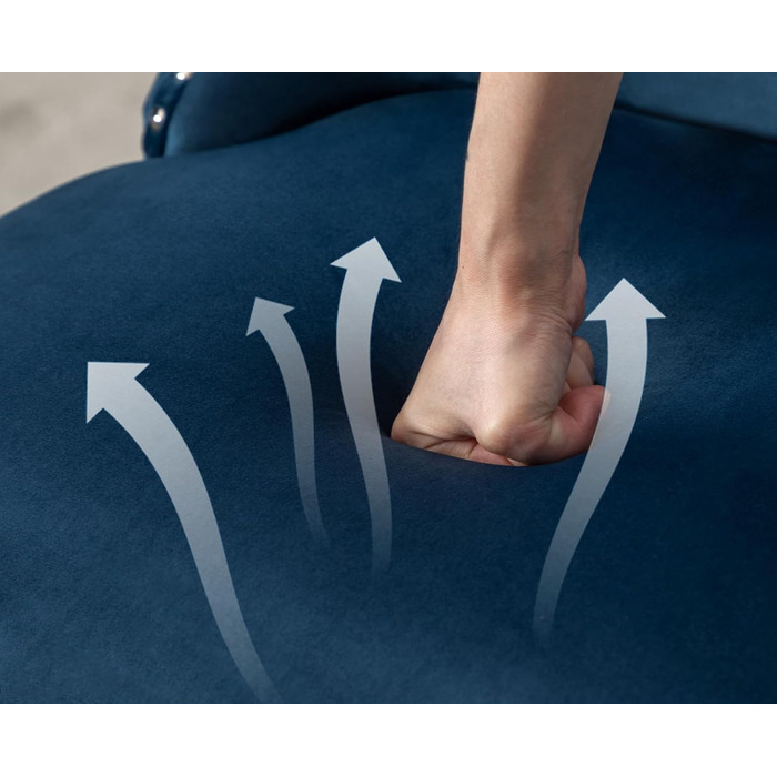 Крісла для їдальні з велюру, комплект 4 шт. - м'які крісла без підлокітників для кухні та вітальні, блакитні