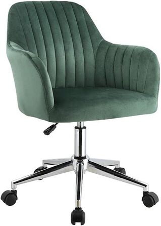 Офісний стіл Eleana - крісло, регульована висота, оксамит, зелений колір