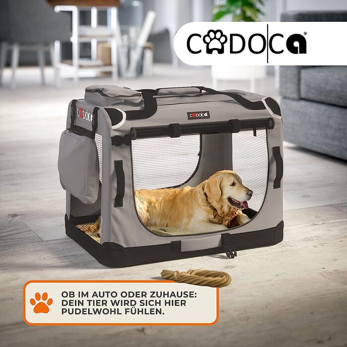 Коробка для перенесення собак Cadoca складна міцна s 50x34x36 см дихаюча сумка для перенесення домашніх тварин Коробка для перенесення собак сумка сіра