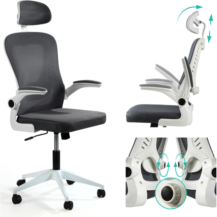 Офісне крісло Sesto Senso Graphite 1 Grey - ергономічне, з підтримкою попереку та регульованими підлокітниками, для керівників