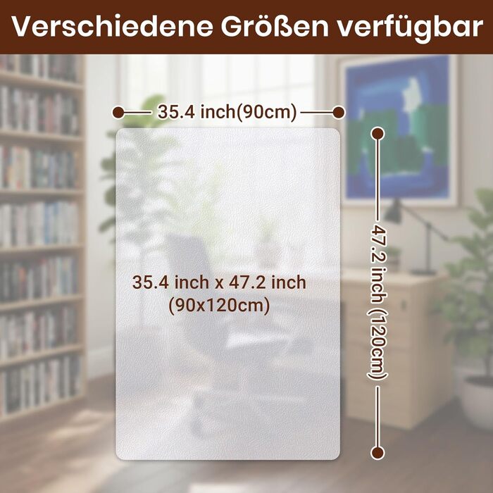 Килимок під офісне крісло COSYLAND, напівпрозорий, 90x120 см