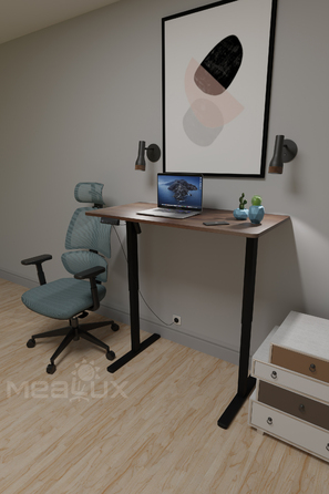 Комплект Mealux PowerDesk Lite Walnut+Leo Air Plus Grey Blue (арт. EVO-201 Lite Walnut/B+Y 546 KBGL)