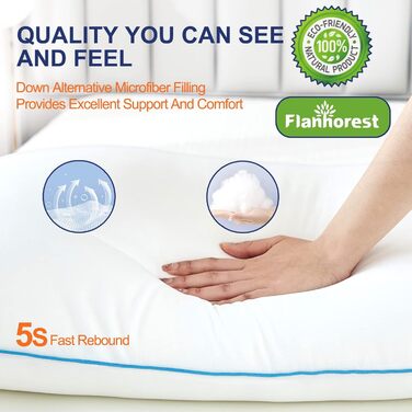 Подушка для вагітних та годування Flanhorest з ефектом пам'яті (Memory Foam), довга анатомічна подушка для сну на боці, біла, розмір Queen (набір 2 шт)