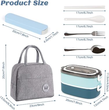 Ланчбокс дорослий з сумкою, б/д для дітей з 3 відсіками, витривалий, для мікрохвильової печі, бенто-бокс для роботи, школи, пікніка, подорожей, блакитний