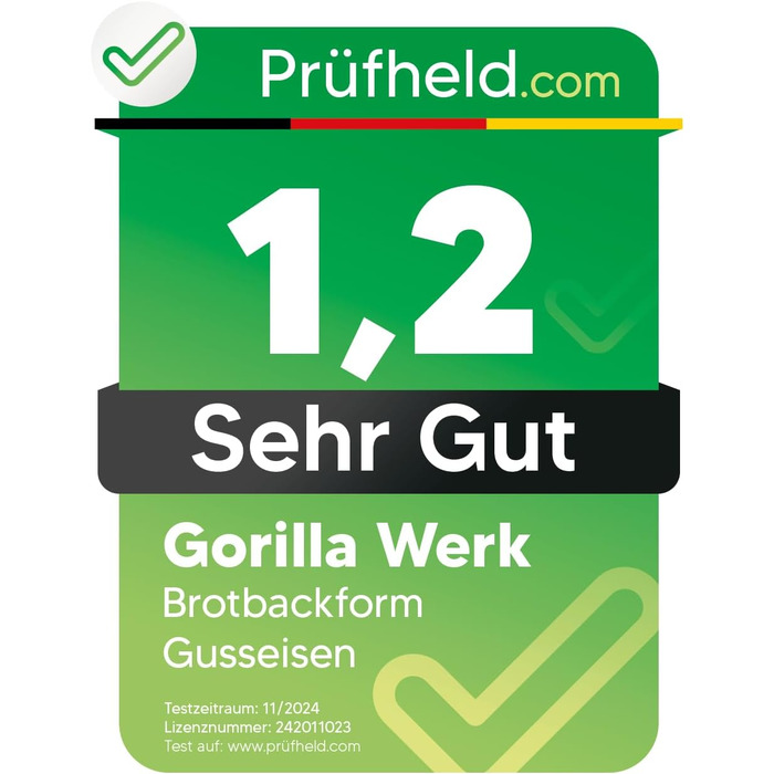 Форма для випічки хліба Gorilla Werk з кришкою, попередньо приправлена, прямокутна, чавунна, аксесуари для випічки
