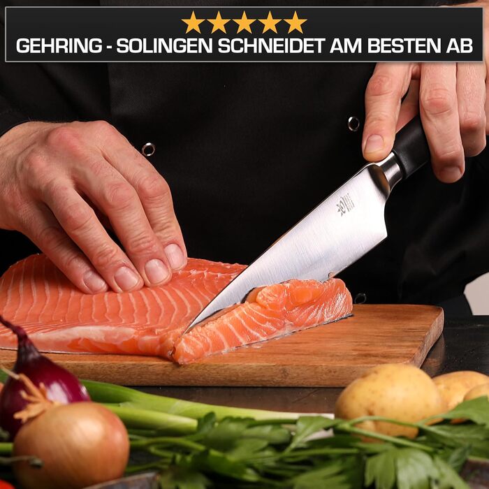 Набір кухонних ножів Gehrig Solingen Home, 6 предметів, з бруском, Made in Germany