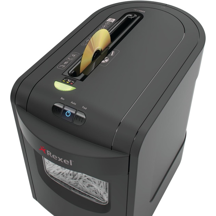 Шредер Rexel REM820 для документів, мікроріз, ручний привід, 23 л, чорний