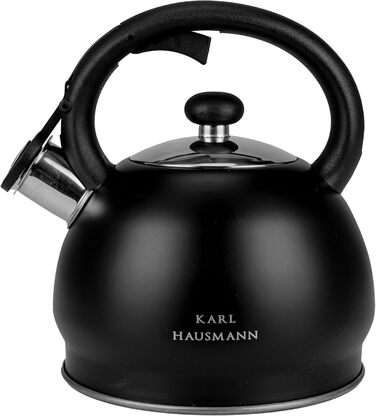 Чайник електричний індукційний 1.8L чорний з авто-свистком - Edelstahl, для плити, газової плити, електроплити, чайник-свисток, чайник-заварник