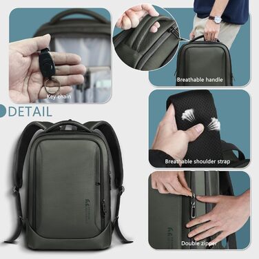 Рюкзак для ноутбука Heroic Knight: діловий, з USB-зарядкою, антикрадійний, 17,3