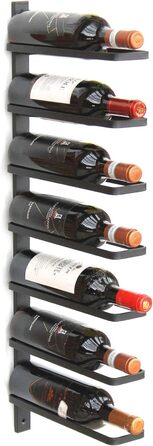 Металева полиця для вина DanDiBo на стіну, чорна, 93885 - для 7 пляшок, сучасний дизайн