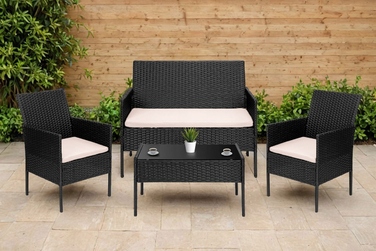 Комплект садових меблів з техноротанга eHokery Magnolia, чорний, 4 предмети
