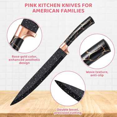 Набір кухонних аксесуарів 37 шт. з силікону, набір кухонних помічників, стійкий до високих температур, безпечний для миття в посудомийній машині, антипригарне покриття (рожево-золотий, чорний)