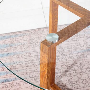 Стільниця обіднього столу H.J WeDoo кругла зі скла та 2 стільці в скандинавському стилі для балкона, вітальні та їдальні, білий колір. Комплект обідньої групи, 4 стільці з чорного буку