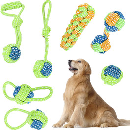 Набір іграшок для собак GGISUI, 7 предметів жуйка, інтелектуальна іграшка для малих/середніх собак, здоров'я зубів
