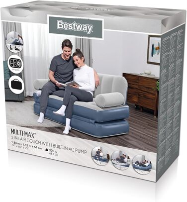 Повітряний диван Bestway Multi-Max 3-в-1 з вбудованим електричним насосом 188 x 152 x 64 см