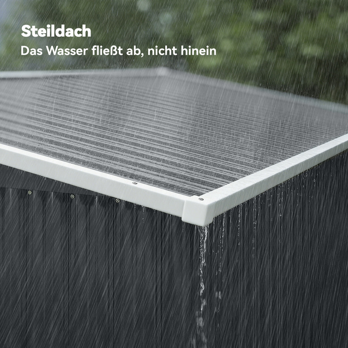 Металевий сарай Metall Gerätehaus 2,68 м², з замком, з 3 дверима, вентиляція, похилий дах, з рукавичками