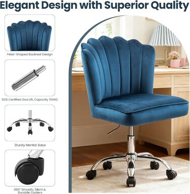 Крісло для офісу Fiximaster Homeoffice: регульоване, з м'якою оббивкою, золоті ніжки, до 135 кг (зелений/блакитний)