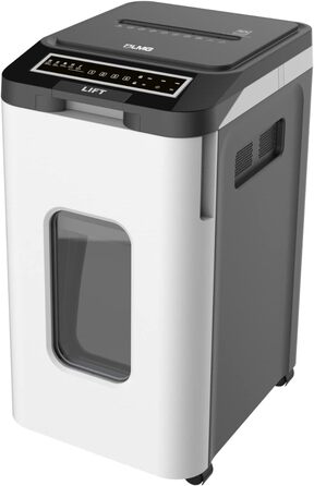Шредер Aktenvernichter P5 з автоподачею, 350 аркушів, 19L кошик, тихий (65dB), частковий та рес-різ, автоматичне вимкнення