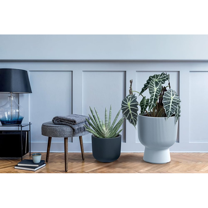 Квітчар з підставкою, пластиковий горщик для квітів, великий горщик для рослин (DBMIS Антрацит, діаметр 40 см)