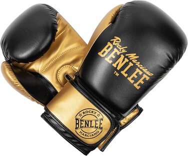 Боксерські рукавички Benlee зі штучної шкіри (1 пара) Карлос (08 унцій, чорний / золотий)