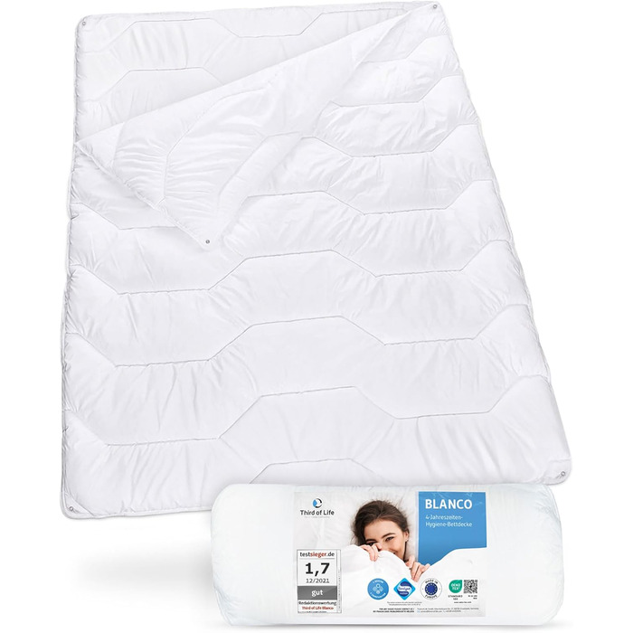 Зимова ковдра 155x220 см Blanco: тепла, дихаюча, для алергіків, 4-сезонна