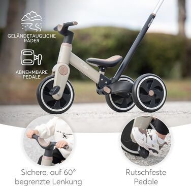 KikkaBoo Flash 5-в-1: Триколісний велосипед-каталка (від 18 міс.), трансформер, з регульованою ручкою, EVA колеса, сталевий каркас, колір хакі