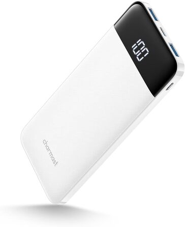 Дисплей, сумісний з iPhone, iPad, Samsung, Huawei (білий), 10400mAh USB C, 5V 3A, LED-