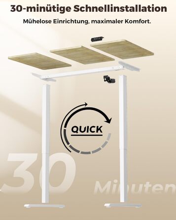 Регульований по висоті письмовий стіл для дому та офісу з пам'яттю на 2 пресети, стіл для ігор та роботи, колір вінтажний коричневий (100 x 60 см)