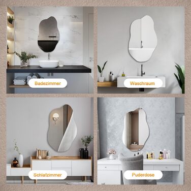 Дзеркало для ванної кімнати Boromal, чорне, 62x90 см, вертикальне/горизонтальне, декоративне